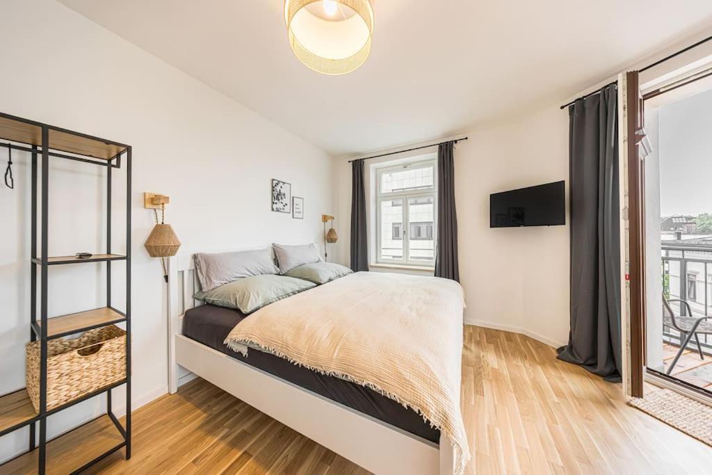 Stylisches Zentrales City-Apartment Mit 2 Balkonen 라이프치히 외부 사진